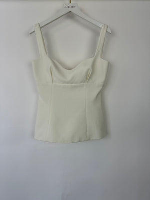 Emilia Wickstead Sweetheart Neckline Ivory Crepe Top Size UK 8 (FR 36)