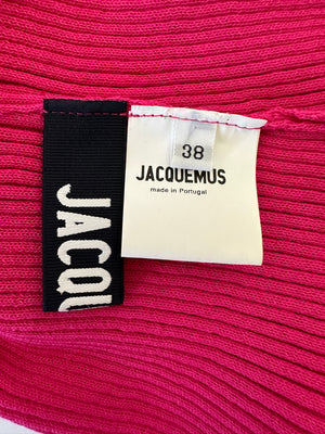 Jacquemus Hot Pink Asymmetric Ribbed Cardigan FR 38 (UK 10)