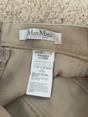 Max Mara Beige Denim Fish Tail Skirt with Fringe Hem Detail IT 36 (UK 4)