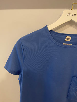 Hermès Blue T-Shirt with Logo Detail Size FR 38 (UK 10)