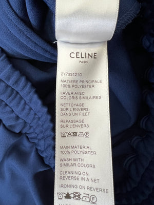 Celine Blue Two-Piece Tracksuit Set with Logo and Stripe Trim Size XS/S (UK 6/8)