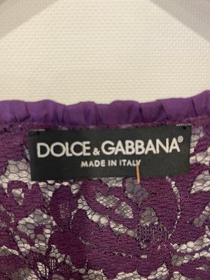 Dolce 
Gabbana Purple Lace Corset Mini Dress with Bolero Size IT 42 (UK 10)