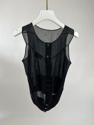 Chanel Black Vest with Ruched Detail FR 38 (UK 10)