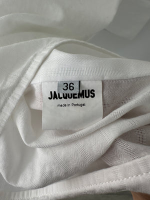 Jacquemus White Le Coup De Soleil Mini Dress with Knot Tie Detail FR 36 (UK 8)