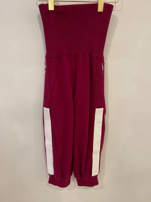 Chanel Raspberry Pink Capri Trousers with White Stripes Detail Size FR 38 (UK 10)