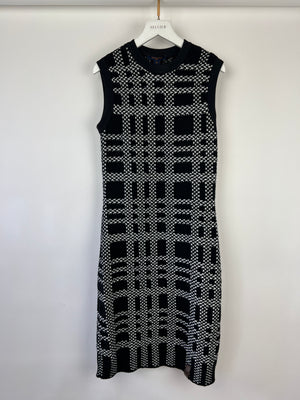 Louis Vuitton Black, White Graphic Knit Mini Dress Size XS (UK 6) RRP £1,720