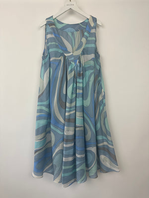 Emilio Pucci Green V-Neck Silk Beach Cover Up Size IT 42 (UK 10)