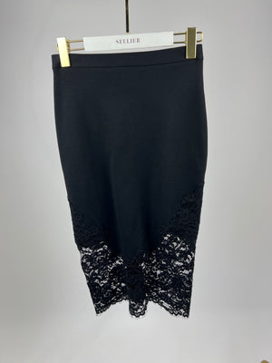 Ermanno Scervino Black Skirt With Lace Hem Detail Size 40 (UK 8)