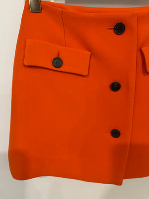 Dior Orange Mini Skirt with Pocket and Button Details Detail Size FR 36 (UK 8)