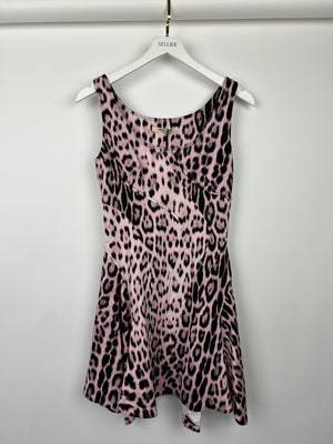 Roberto Cavalli Pink and black Denim Mini dress with Panel Detail Size IT 40 (UK 8)