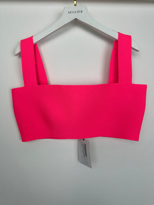 Victoria Beckham Body Neon Pink Crop Top Size UK 14