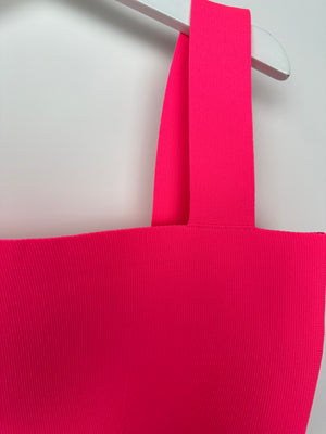 Victoria Beckham Body Neon Pink Crop Top Size UK 14