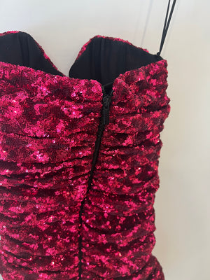 Giuseppe di Morabito Pink Sequin Ruffled Mini Bandeau Dress Size IT 36 (UK 4) RRP £850