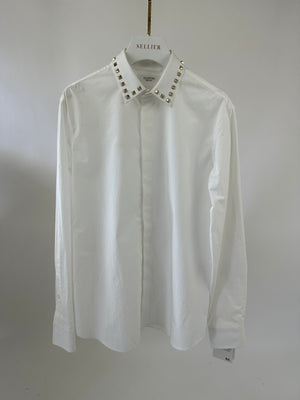 Valentino White 05. Rockstud Button Down Shirt IT 38 (UK 6)