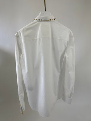 Valentino White 05. Rockstud Button Down Shirt IT 38 (UK 6)