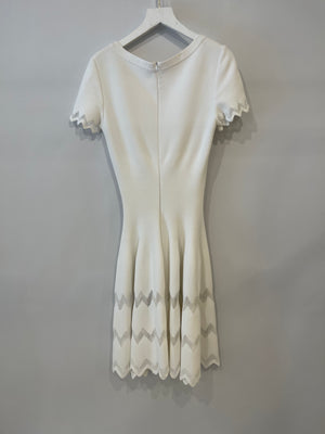 Alaia White Abstract Short-Sleeve Mini Dress Size FR 38 (UK 10)