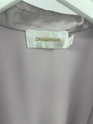 Zimmermann Pastel Blush Ruched Hem Wrap Dress Size FR 40 (UK 12)