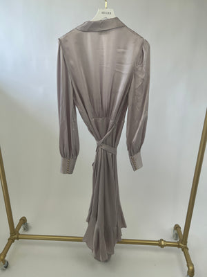 Zimmermann Pastel Blush Ruched Hem Wrap Dress Size FR 40 (UK 12)