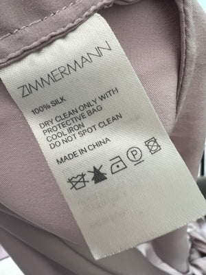 Zimmermann Pastel Blush Ruched Hem Wrap Dress Size FR 40 (UK 12)