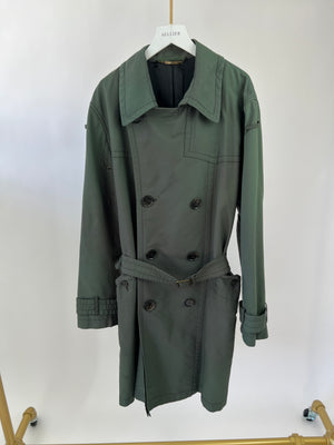 Dolce 
Gabbana Khaki Green Menswear Belted Trench Coat Size IT 50 (UK 40)