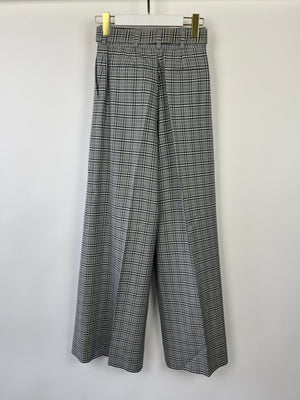 Zimmermann Grey, Black Check Double Breasted Jacket and Tailored Belted Trousers Set Size 0 (UK 6)