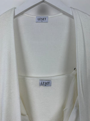 LESET Cream Lounge Camisole, Trousers and Cardigan Set Size XS/S (UK 6-8)