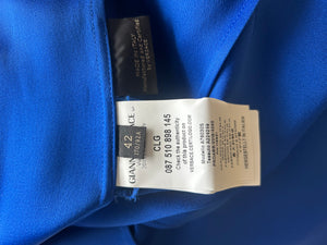 Versace Electric Blue Shirt Dress with Medusa Buckle Belt Size IT 42 (UK 10)
