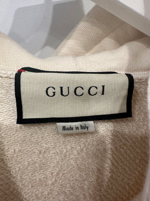 Gucci Cream Logo Sweater Top with Coloured Embellished Logo Details S (UK 6)