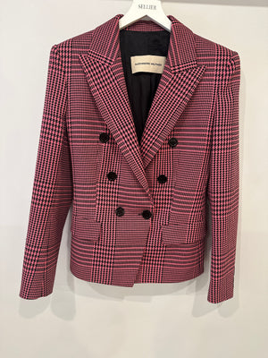 Alexandre Vauthier Pink 
Black Checked Blazer Jacket FR 42 (UK 14)