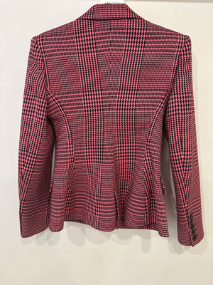 Alexandre Vauthier Pink 
Black Checked Blazer Jacket FR 42 (UK 14)