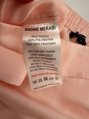 Nadine Merabi Pink Pyjama Trousers with Feather Details Size S (UK 8)