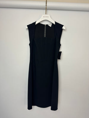 Bottega Veneta Black Sleeveless Mini Dress with Front Corset Detail Size IT 40 (UK 8)