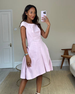 Chanel Pink Midi Sleeveless Dress with CC Detailing Size FR 40 (UK 12)