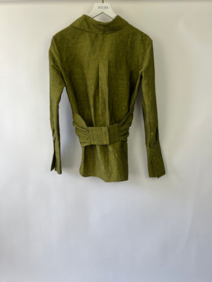 Gauge81 Green Long Sleeve Wrap Shirt Size 34 (UK 6)