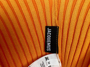 Jacquemus Orange La Maille Pralù Cropped Gold Logo Cardigan FR 34 (UK 6)