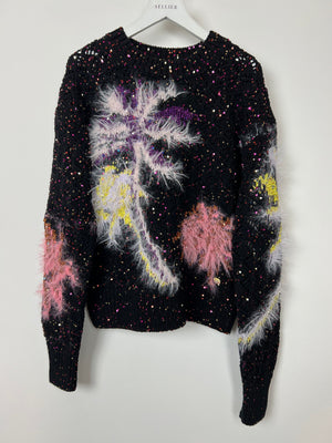 *HOT* Chanel 24Current season Black Knitted Jumper with Sequin 
Palm Tree Details Size FR 38 (UK 10) RRP £4,660