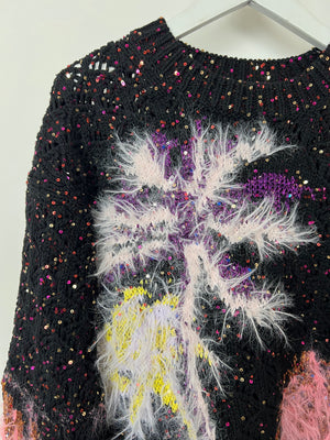 *HOT* Chanel 24Current season Black Knitted Jumper with Sequin 
Palm Tree Details Size FR 38 (UK 10) RRP £4,660