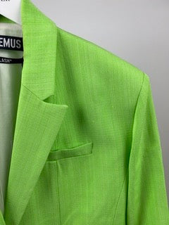 Jacquemus Neon Green 
Le Splash
 Bari Cut-out Tailored Dress FR 40 (UK 12) RRP £1,010