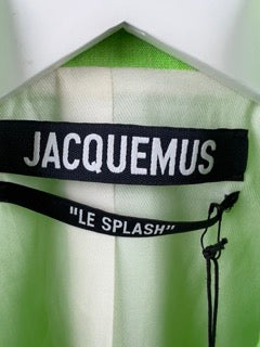 Jacquemus Neon Green 
Le Splash
 Bari Cut-out Tailored Dress FR 40 (UK 12) RRP £1,010