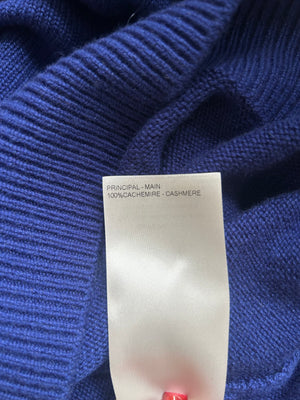Louis Vuitton Menswear Blue Cashmere Jumper with White Logo Cuff Detail Size S (UK36/38)