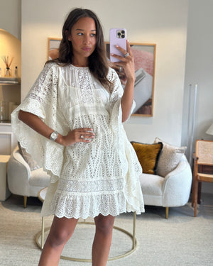 Valentino White Macrame Lace Poncho Dress Size IT 38 (UK 6)