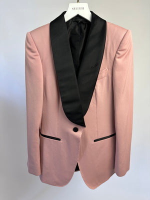 Tom Ford Pink and Black Long-Sleeve Satin Tailored Tuxedo Blazer Size IT 44 (UK 12)