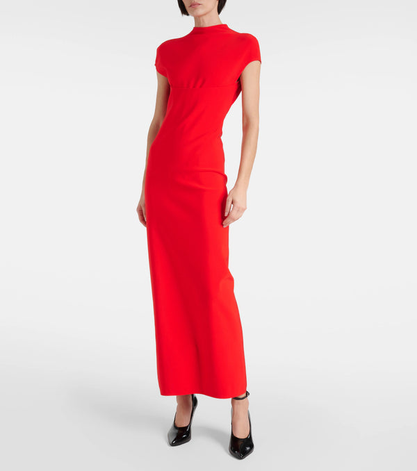*CURRENT SEASON* Alaïa Red High Neck Sleeveless Maxi Stretch Dress UK 8 RRP £1600
