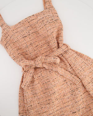 *HOT* Chanel Peach Tweed Belted Mini Dress with CC Buttons FR 34 (UK 4- 6)