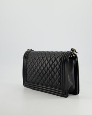 Chanel Black Large Boy Bag in Lambskin Leather with Ruthenium Hardware