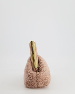 Fendi First Small Dusty Pink Sheepskin Bag with Gold Hardware