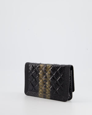 *HOT* Chanel Black and Gold Wallet on Chain Bag in Python with Ruthenium Hardware