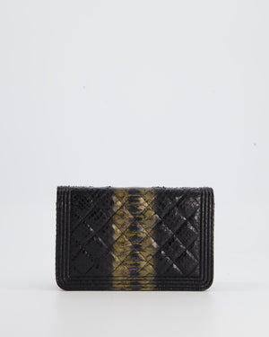 *HOT* Chanel Black and Gold Wallet on Chain Bag in Python with Ruthenium Hardware