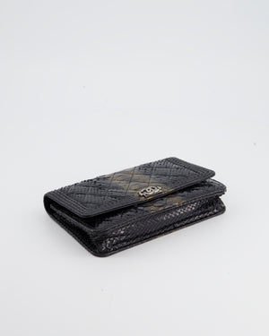 *HOT* Chanel Black and Gold Wallet on Chain Bag in Python with Ruthenium Hardware