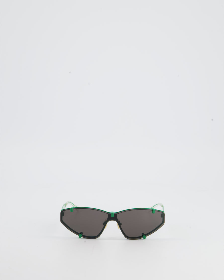 Bottega Veneta Black and Green Cat Eye Sunglasses